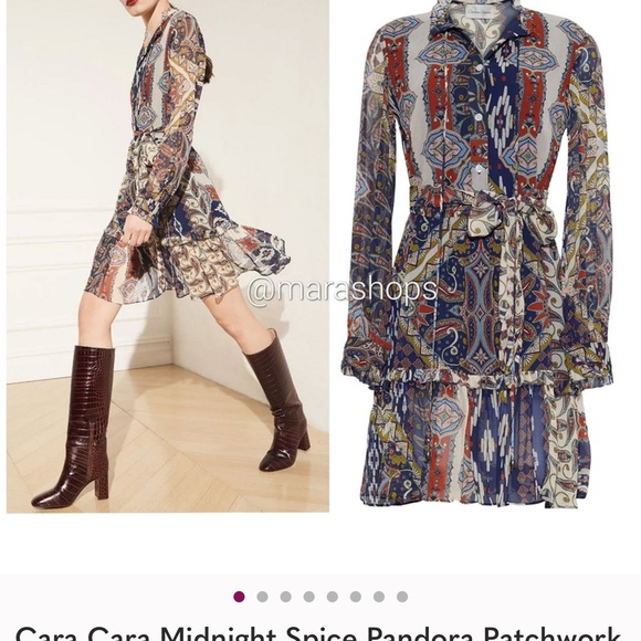 Cara Cara Midnight Spice Pandora Patchwork Blair Mini Dress - Picture 1 of 3